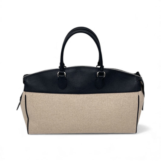 Borsa in tessuto con Pelle canvas