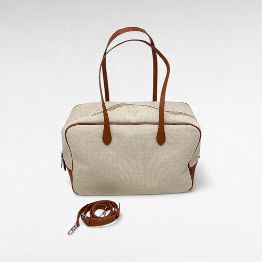 Borsa in tessuto con Pelle canvas