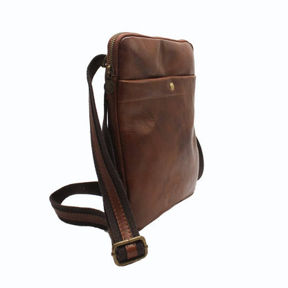 Men's Leather Shoulder Bag - Made in Italy -