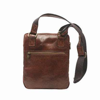 Men's Leather Shoulder Bag - Made in Italy -