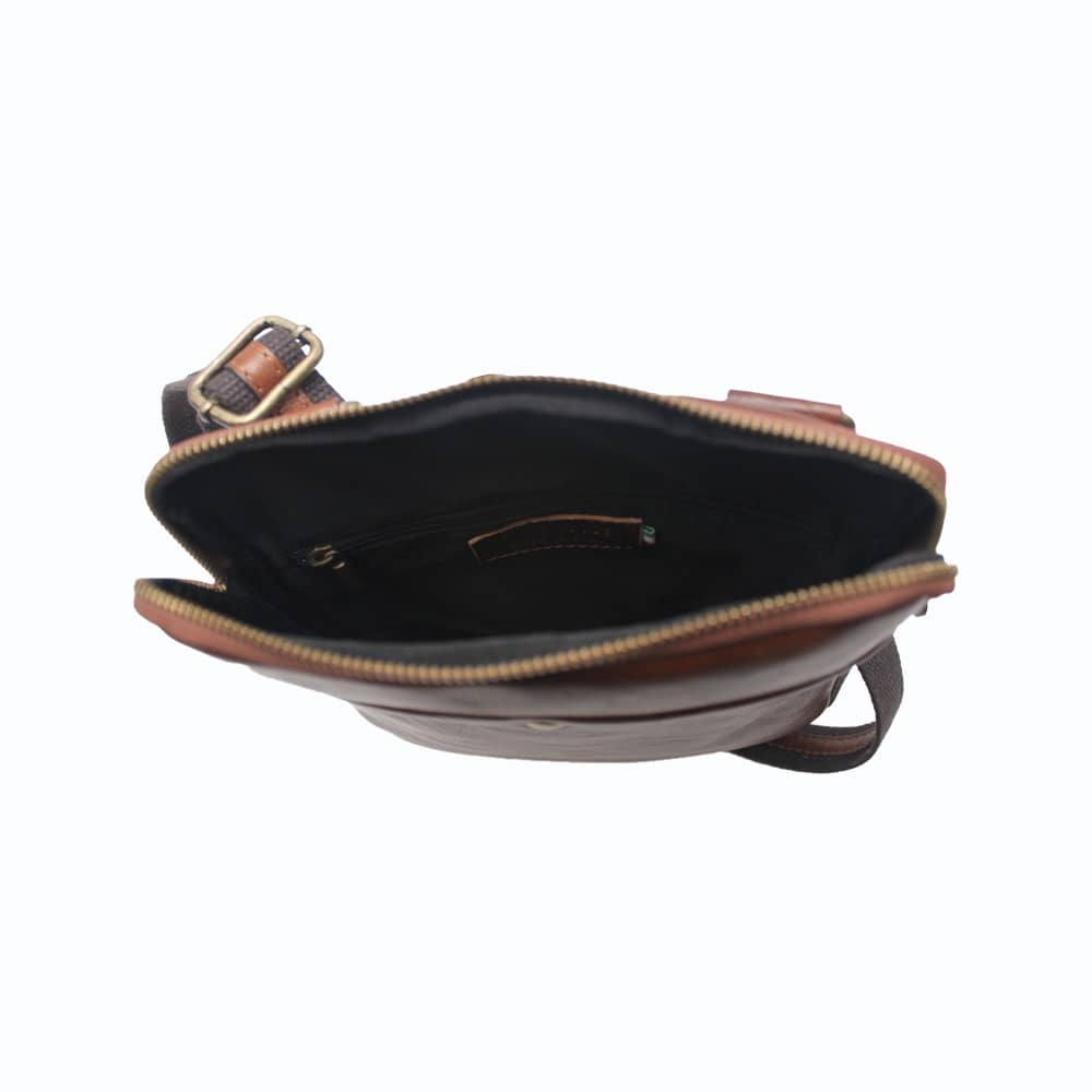 Men's Leather Shoulder Bag - Made in Italy -
