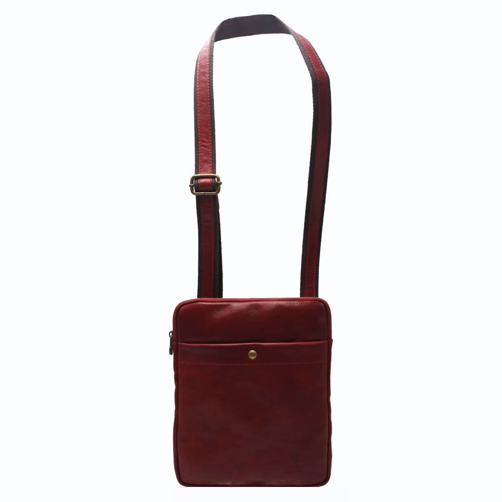 Men's Leather Shoulder Bag - Made in Italy -