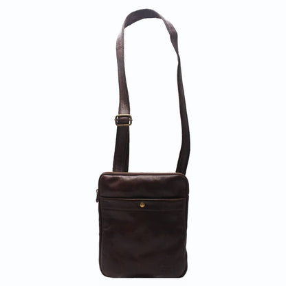 Men's Leather Shoulder Bag - Made in Italy -
