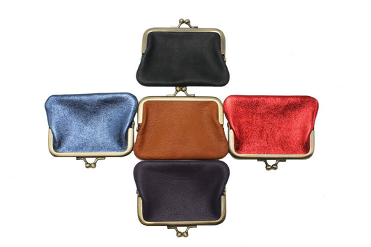 Mini Borsellino in Pelle con Chiusura Clic Clac -Made in Italy-