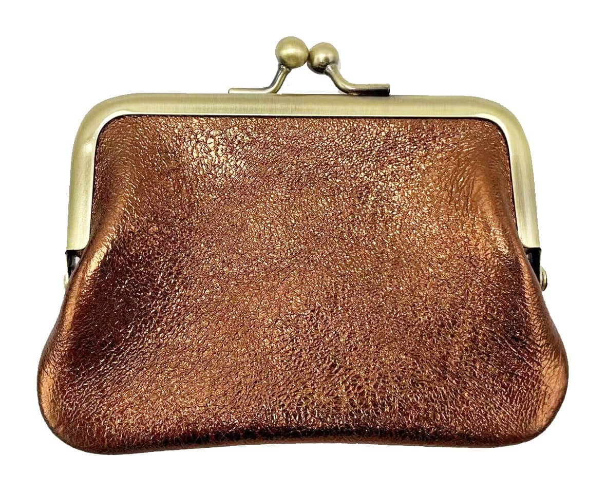 Mini Borsellino in Pelle con Chiusura Clic Clac -Made in Italy-