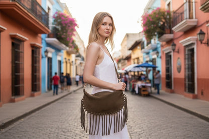 Borsa in Pelle scamosciata