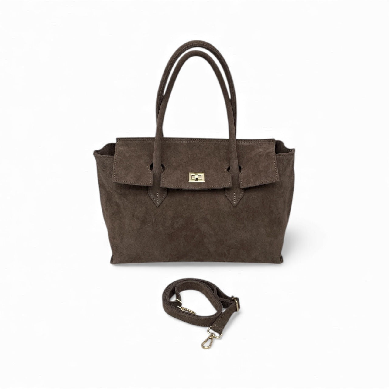 Borsa in pelle scamosciata