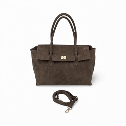Borsa in pelle scamosciata