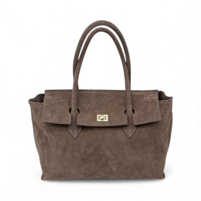 Borsa in pelle scamosciata