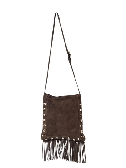 Tracolla in pelle scamosciata