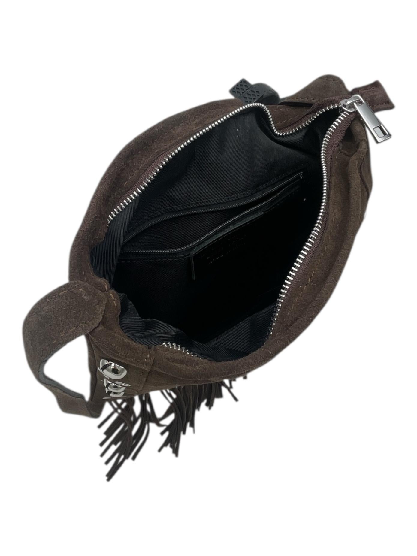 Tracolla in pelle scamosciata