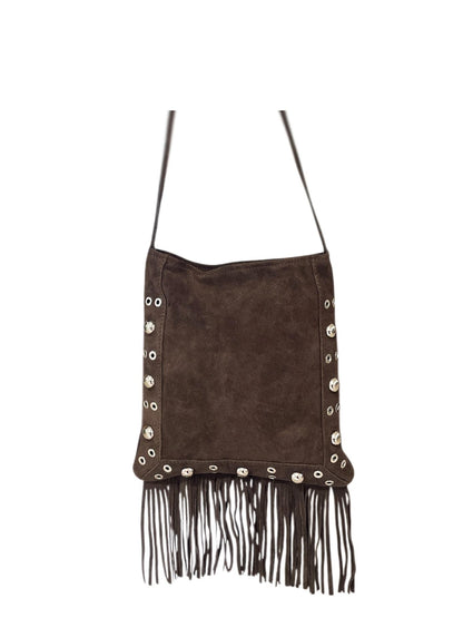 Tracolla in pelle scamosciata