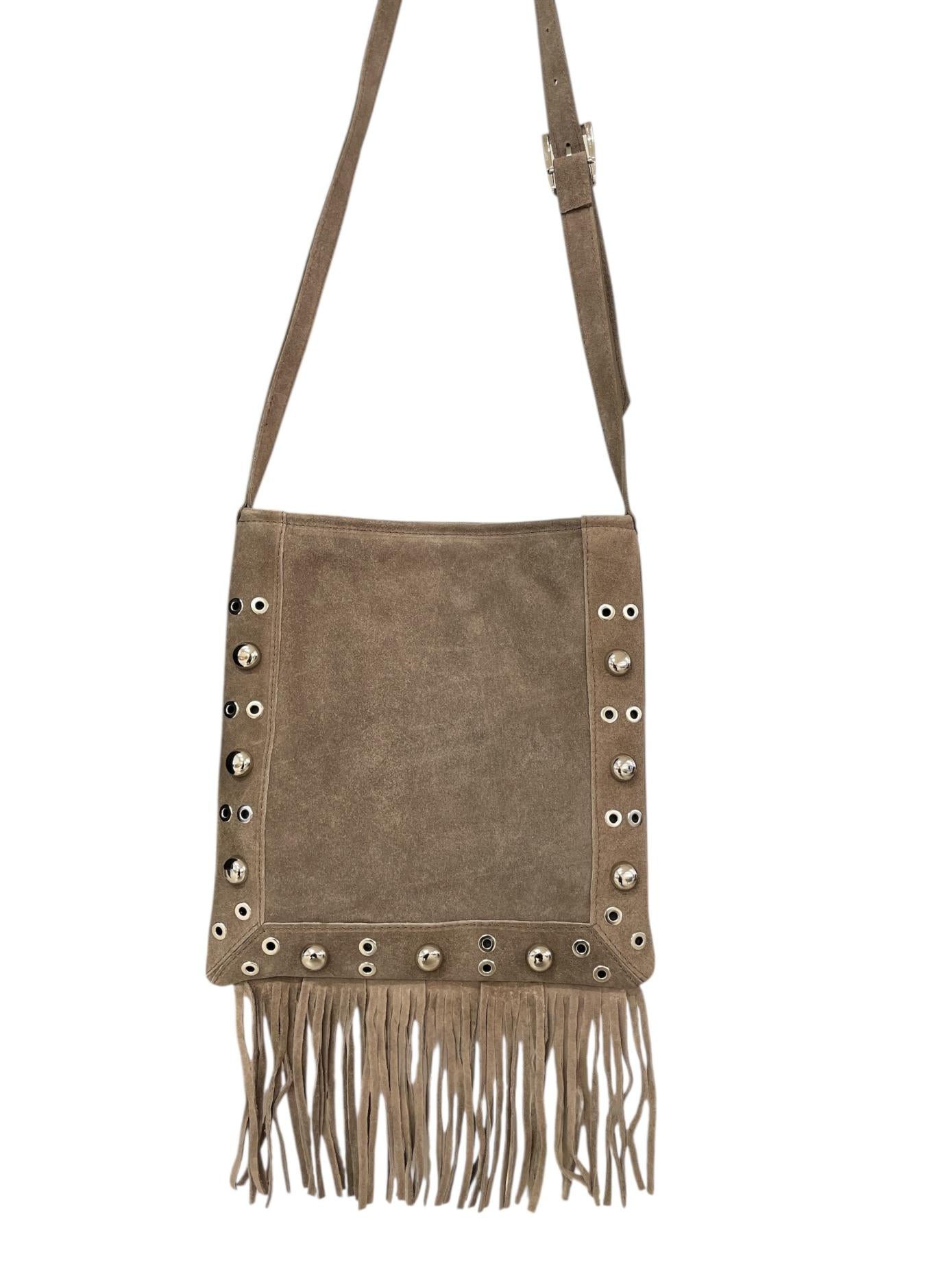 Tracolla in pelle scamosciata