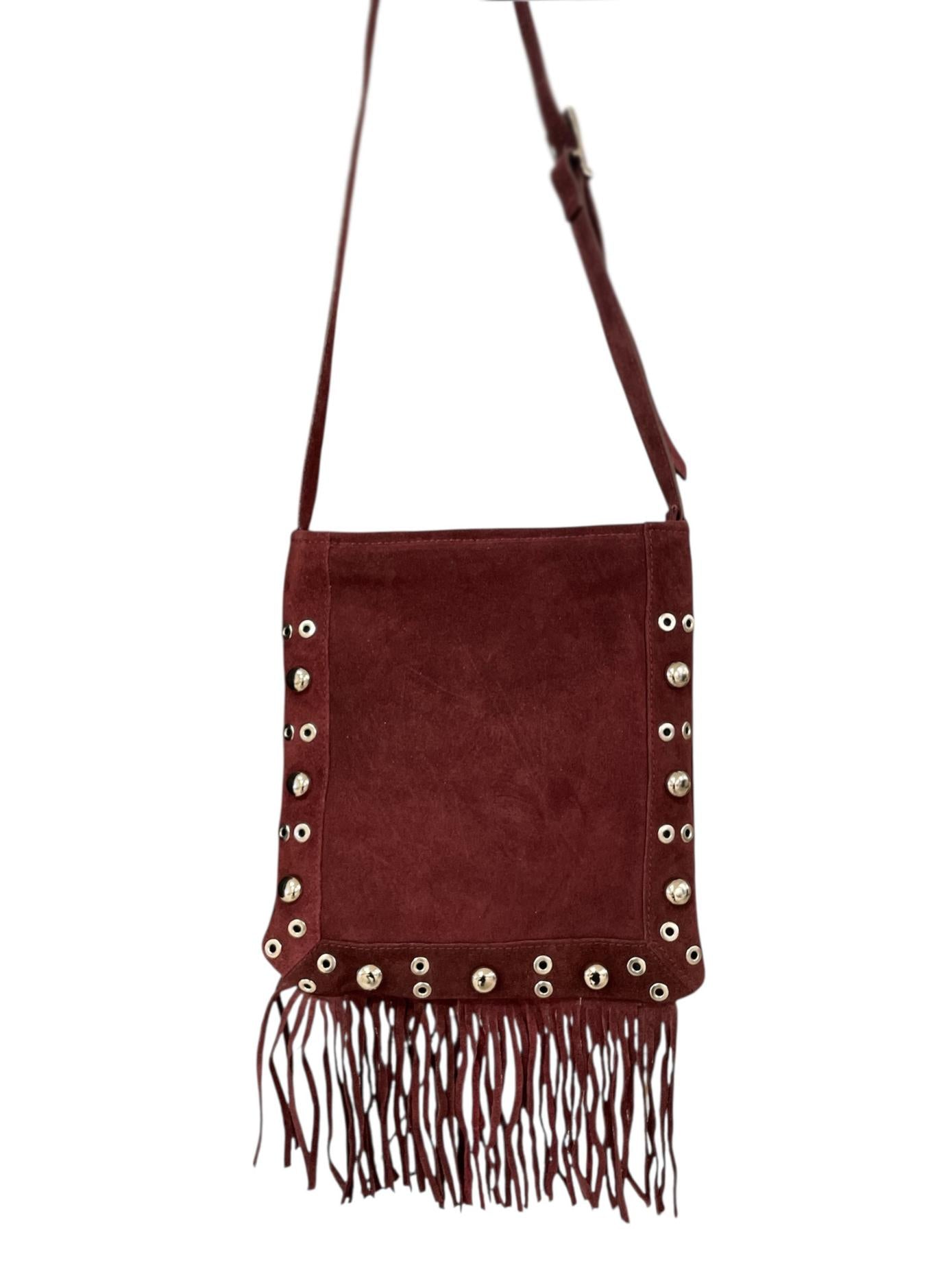 Tracolla in pelle scamosciata