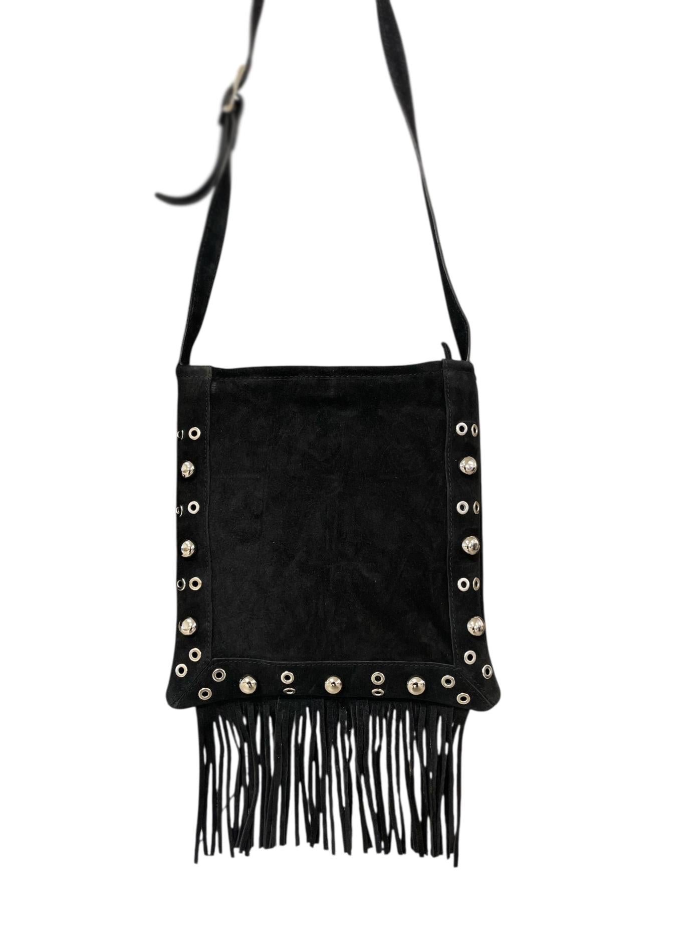 Tracolla in pelle scamosciata