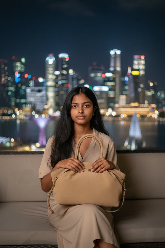 Borsa in Pelle scamosciata