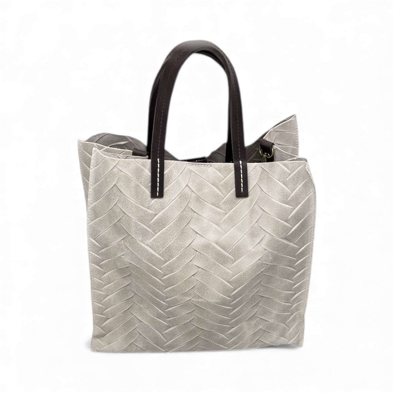 Borsa in pelle accessoriata