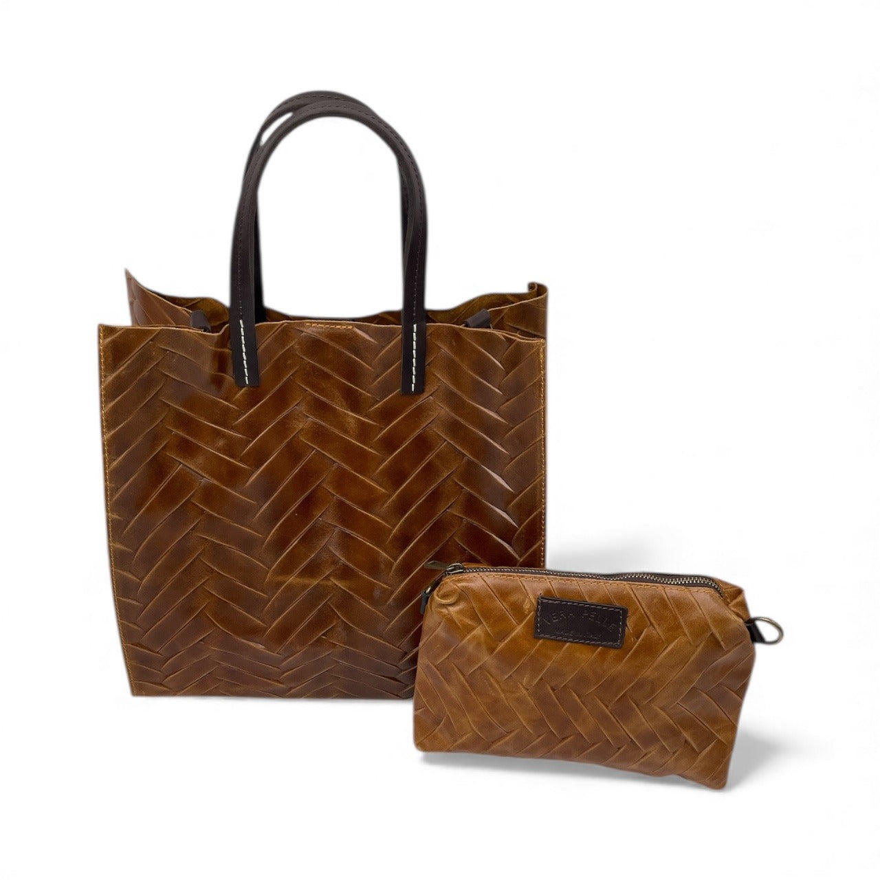 Borsa in pelle accessoriata