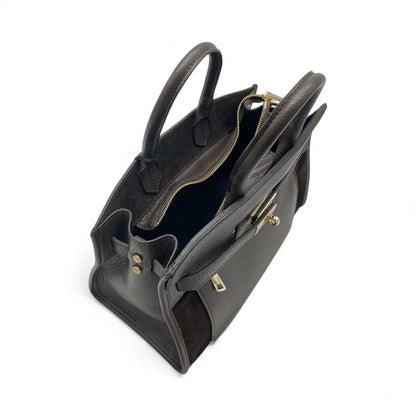 Borsa in pelle scamosciata