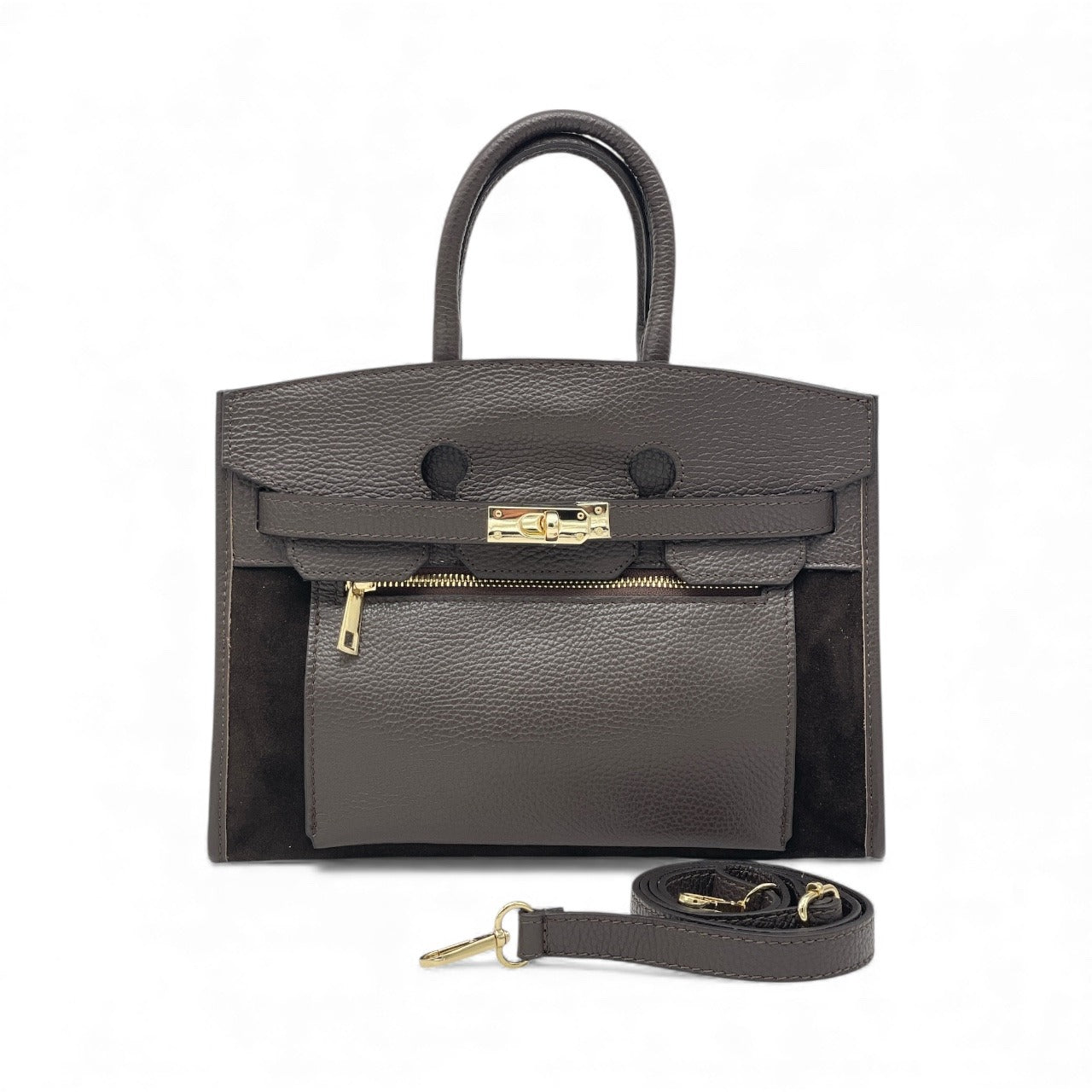 Borsa in pelle scamosciata