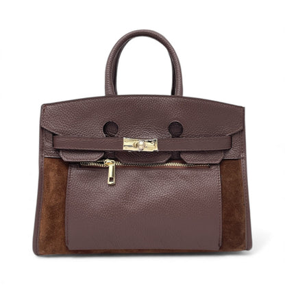 Borsa in pelle scamosciata