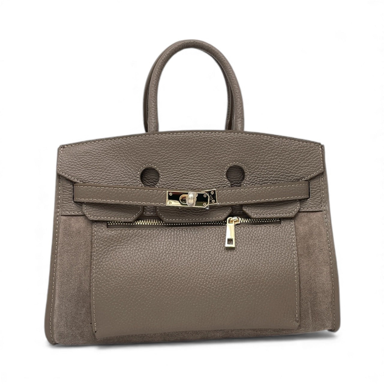 Borsa in pelle scamosciata