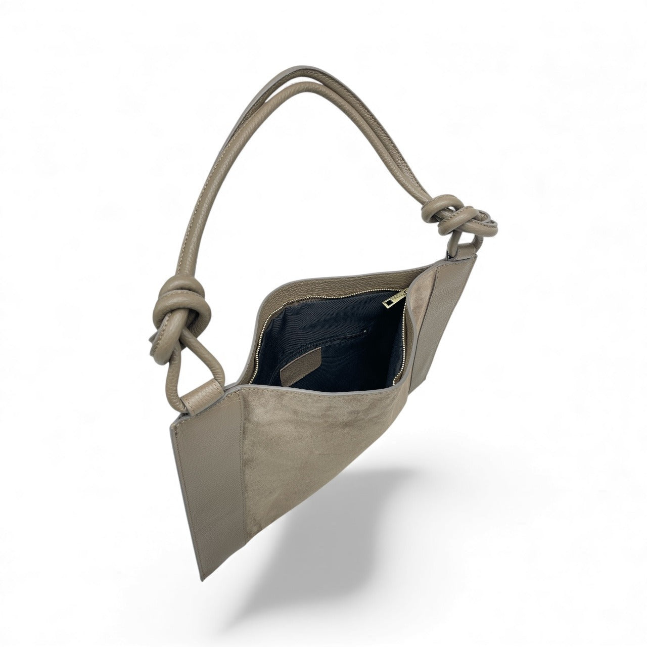 Borsa in pelle scamosciata