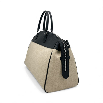 Borsa in tessuto con Pelle canvas