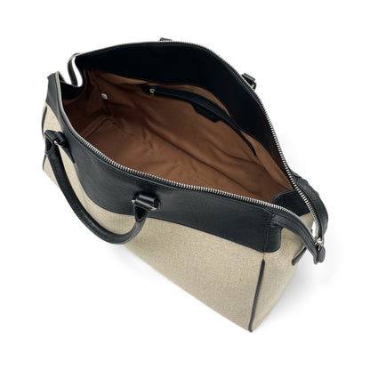 Borsa in tessuto con Pelle canvas