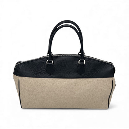 Borsa in tessuto con Pelle canvas