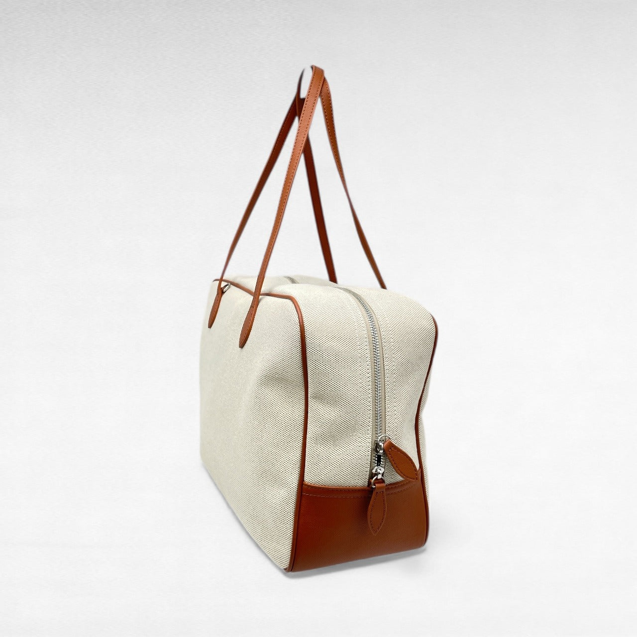 Borsa in tessuto con Pelle canvas