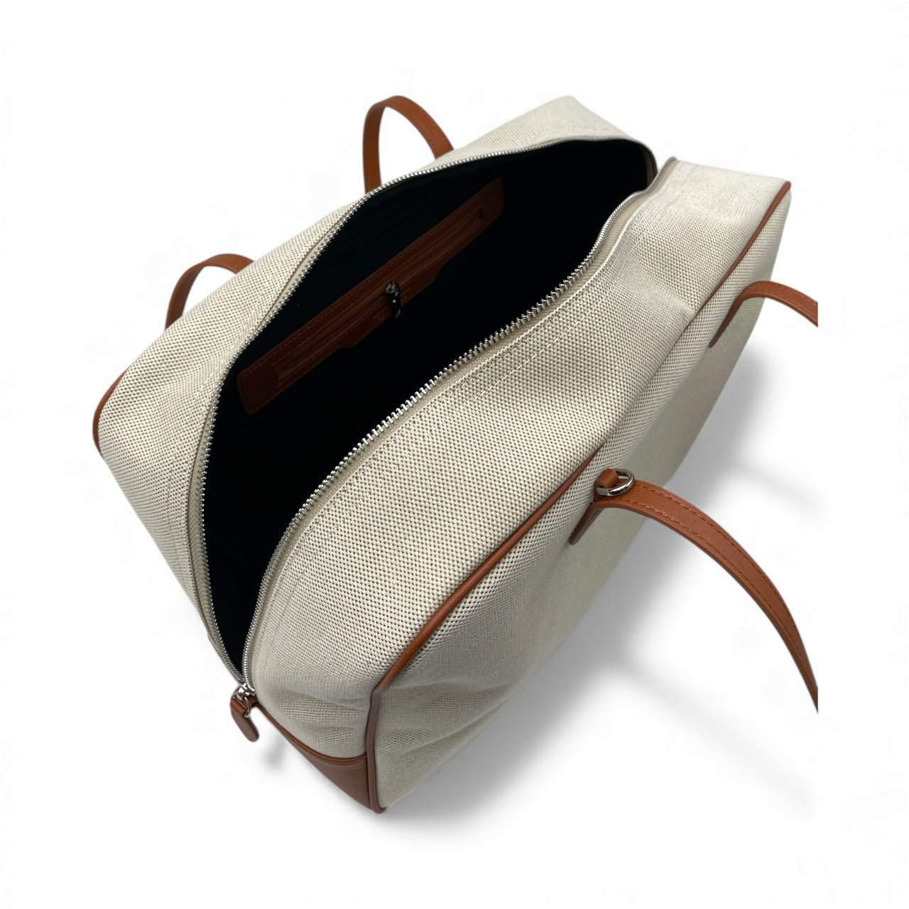 Borsa in tessuto con Pelle canvas