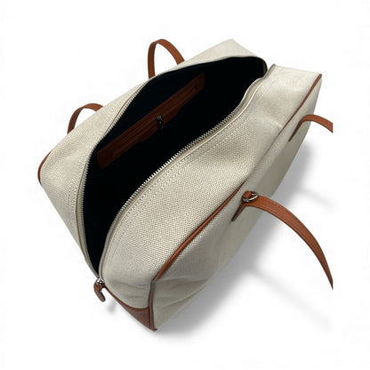 Borsa in tessuto con Pelle canvas