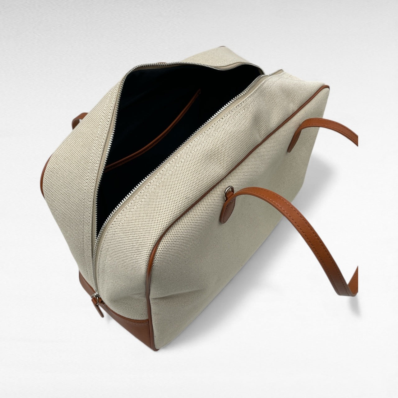 Borsa in tessuto con Pelle canvas